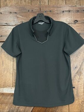 Black Short Sleeve Polo Top